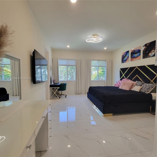 10440 NW 67th St Unit 10440, Doral, FL 33178 - bedroom with light marble finish flooring, recessed lighting, and an office area