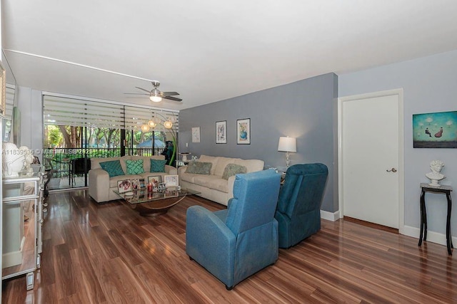 2814 N 46th Ave Unit H277, Hollywood, FL 33021 - living area with ceiling fan and wood finished floors