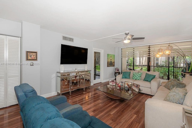 2814 N 46th Ave Unit H277, Hollywood, FL 33021 - living area featuring ceiling fan and wood finished floors
