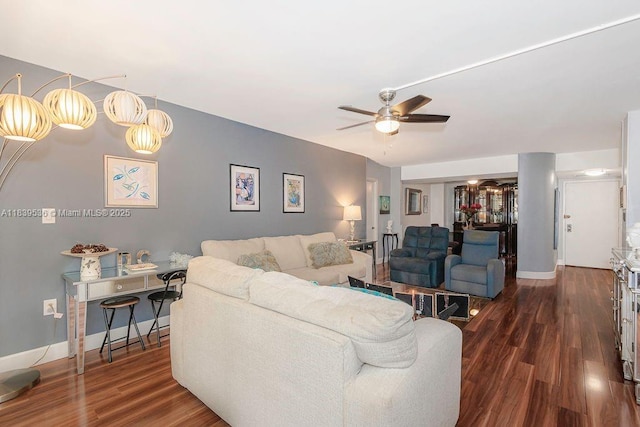 2814 N 46th Ave Unit H277, Hollywood, FL 33021 - living room with a ceiling fan and wood finished floors