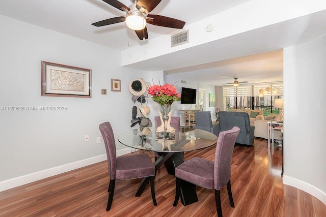 2814 N 46th Ave Unit H277, Hollywood, FL 33021 - dining space featuring ceiling fan and wood finished floors
