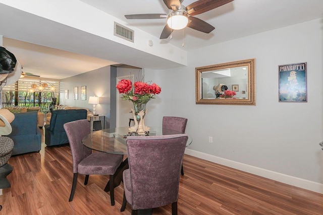 2814 N 46th Ave Unit H277, Hollywood, FL 33021 - dining area featuring wood finished floors and a ceiling fan