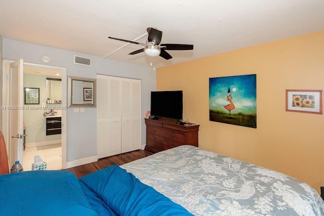 2814 N 46th Ave Unit H277, Hollywood, FL 33021 - bedroom with a closet, wood finished floors, and ceiling fan