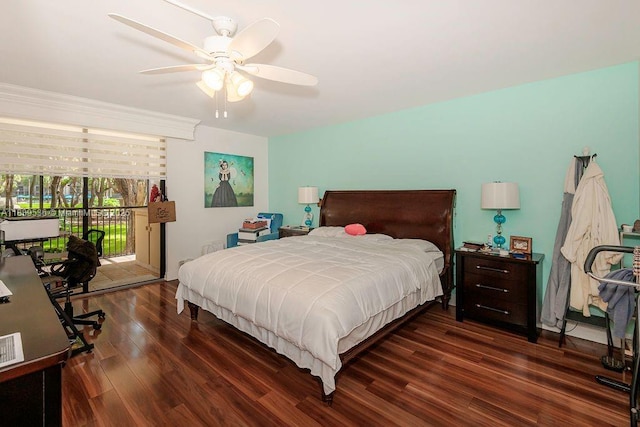 2814 N 46th Ave Unit H277, Hollywood, FL 33021 - bedroom with access to exterior, wood finished floors, and ceiling fan