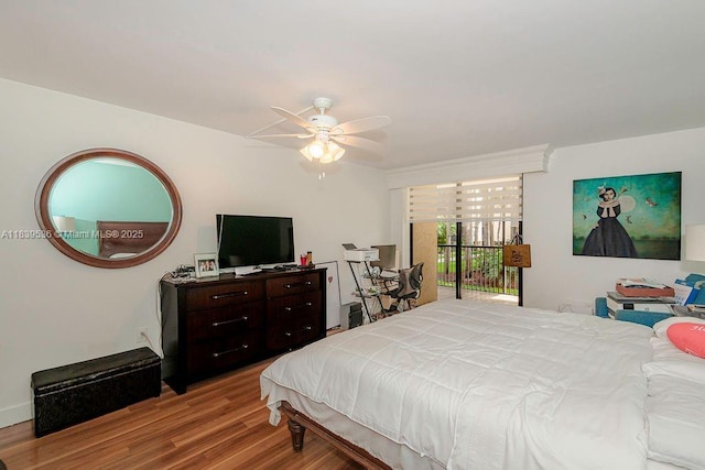 2814 N 46th Ave Unit H277, Hollywood, FL 33021 - bedroom with wood finished floors, access to exterior, and ceiling fan