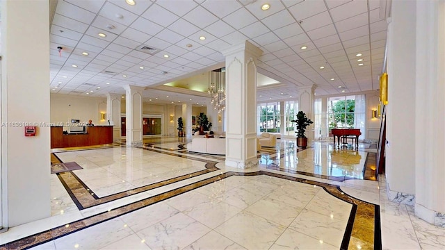 5600 Collins Ave Unit 10A, Miami Beach, FL 33140 - lobby with recessed lighting and a paneled ceiling