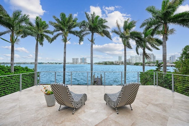 315 E Rivo Alto Dr, Miami Beach, FL 33139 - view of patio / terrace featuring a water view