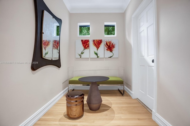 315 E Rivo Alto Dr, Miami Beach, FL 33139 - sitting room featuring light wood-type flooring and ornamental molding