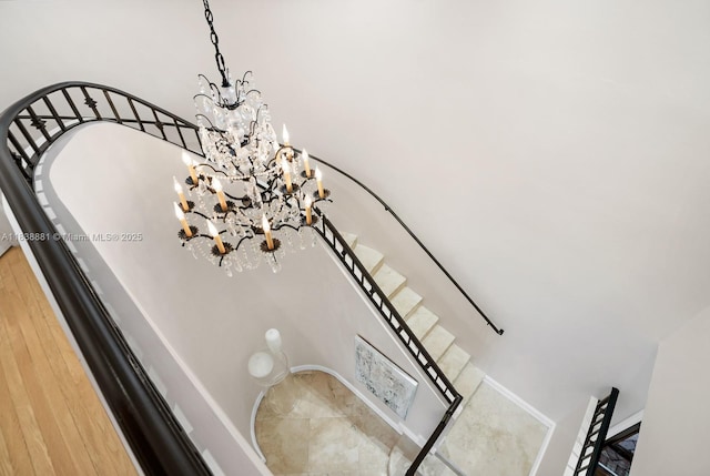 315 E Rivo Alto Dr, Miami Beach, FL 33139 - stairs with a chandelier