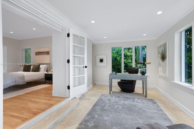 315 E Rivo Alto Dr, Miami Beach, FL 33139 - office featuring healthy amount of natural light, recessed lighting, and ornamental molding