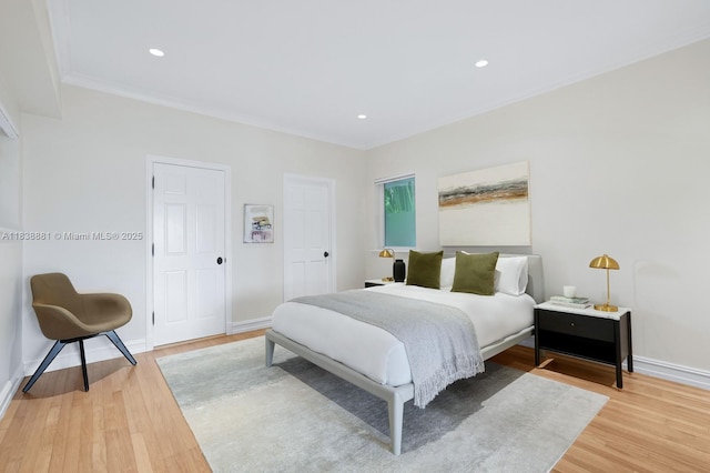 315 E Rivo Alto Dr, Miami Beach, FL 33139 - bedroom with wood finished floors, recessed lighting, and ornamental molding