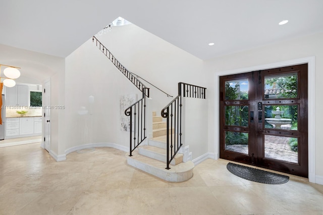 315 E Rivo Alto Dr, Miami Beach, FL 33139 - entryway with stairs and recessed lighting