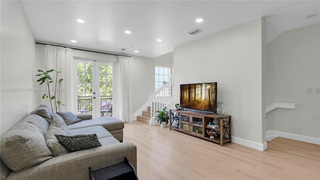814 SW 147th Ave Unit 3606, Pembroke Pines, FL 33027 - living room featuring light wood-type flooring, recessed lighting, and stairway