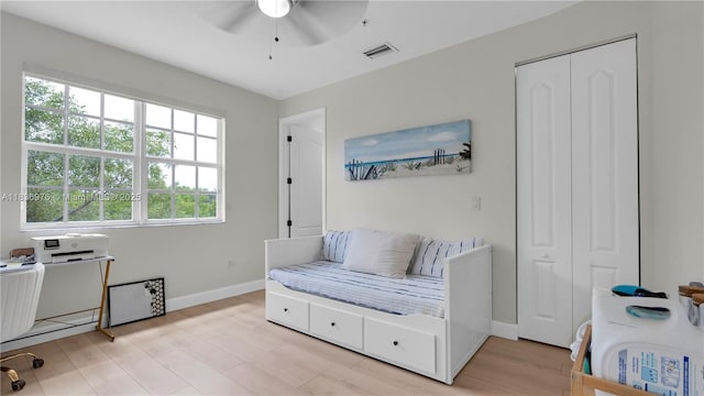 814 SW 147th Ave Unit 3606, Pembroke Pines, FL 33027 - sitting room with a ceiling fan and light wood-type flooring