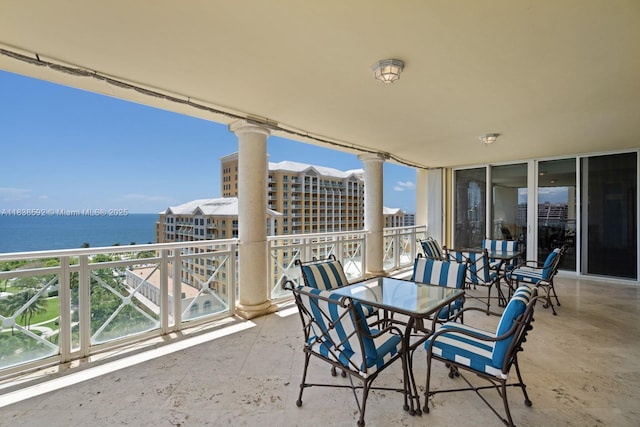 445 Grand Bay Dr Unit 1011, Key Biscayne, FL 33149 - patio / terrace featuring a water view