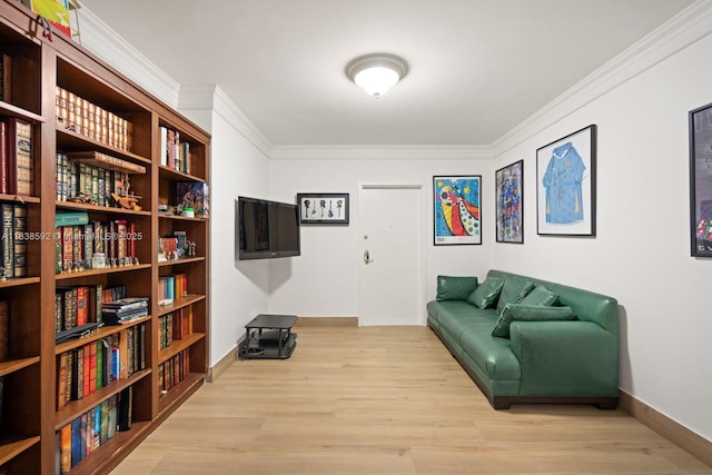 445 Grand Bay Dr Unit 1011, Key Biscayne, FL 33149 - living area with crown molding and wood finished floors