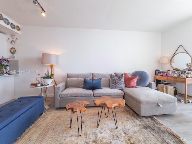 999 SW 1st Ave Unit 1609, Miami, FL 33130 - living room featuring wood finished floors and track lighting