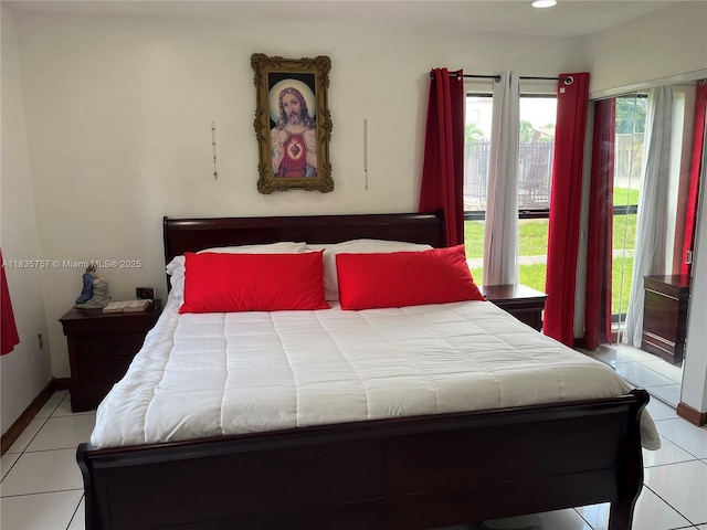 10851 SW 2nd St Unit K111, Sweetwater, FL 33174 - tiled bedroom with access to exterior and recessed lighting