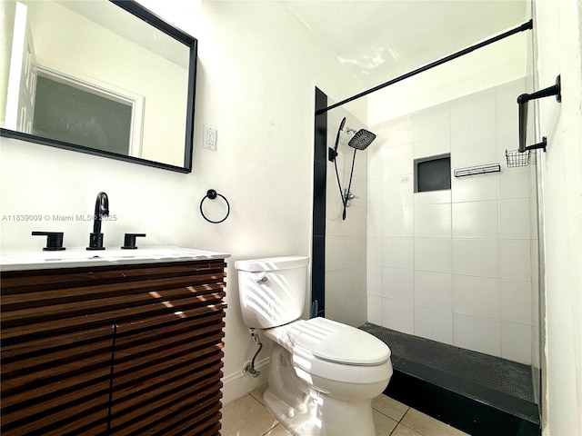 2406 N 28th Ave, Hollywood, FL 33020 - bathroom with tile patterned floors, a tile shower, and vanity