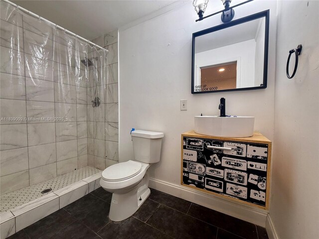 2406 N 28th Ave, Hollywood, FL 33020 - full bathroom with vanity, a tile shower, and tile patterned floors