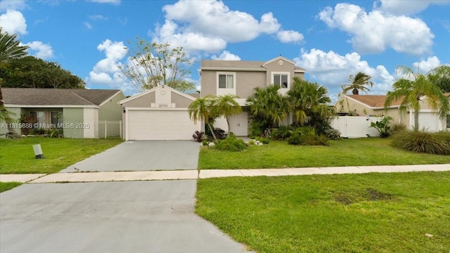 18701 Shauna Manor Dr, Boca Raton, FL 33496 - view of front of property with driveway, a garage, stucco siding, a gate, and a residential view