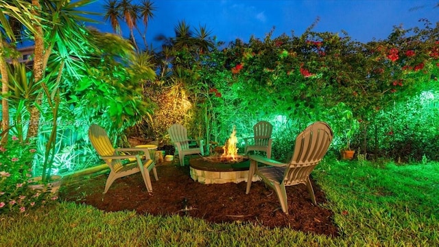 18701 Shauna Manor Dr, Boca Raton, FL 33496 - view of yard with a fire pit