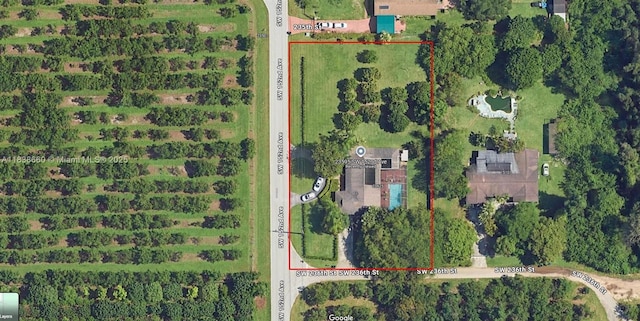23595 SW 152nd Ave, Homestead, FL 33032 - aerial overview of property's location featuring property boundaries highlighted