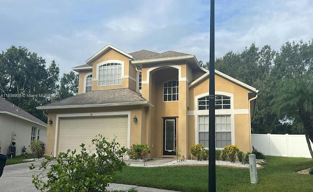7111 Colony Pointe Dr, Riverview, FL 33578 - traditional-style house featuring stucco siding, concrete driveway, and a garage