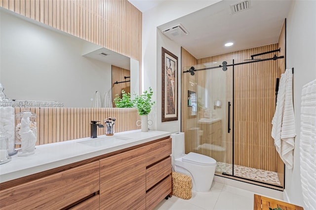 20379 W Country Club Dr Unit Ph38, Aventura, FL 33180 - full bathroom featuring vanity, a shower stall, and tile patterned floors