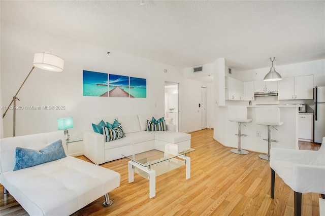 19701 E Country Club Dr Unit 5104, Aventura, FL 33180 - living area featuring light wood finished floors and a textured ceiling