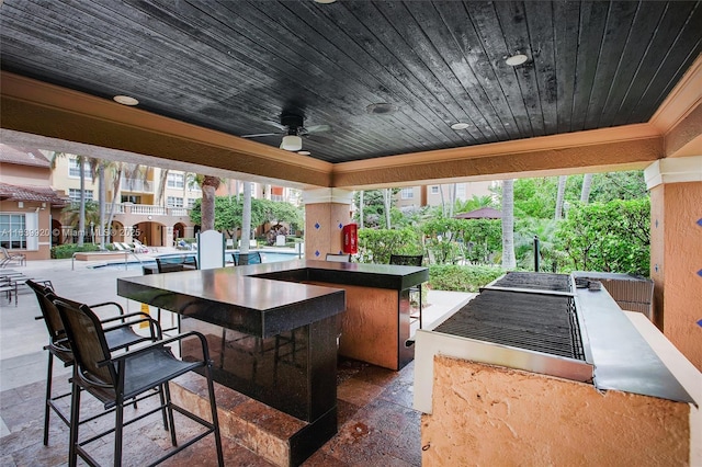 19701 E Country Club Dr Unit 5104, Aventura, FL 33180 - view of patio featuring a ceiling fan and a community pool