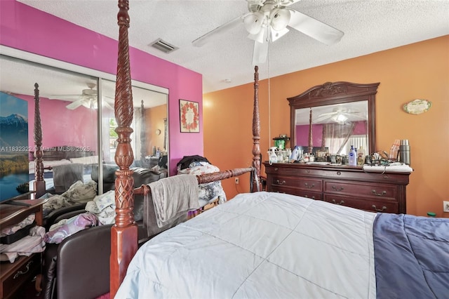 3120 NW 203rd Ter, Miami Gardens, FL 33056 - bedroom featuring a textured ceiling and a ceiling fan