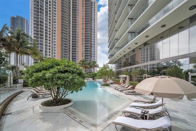 18975 Collins Ave Unit 1105, Sunny Isles Beach, FL 33160 - community pool with a patio and a view of city