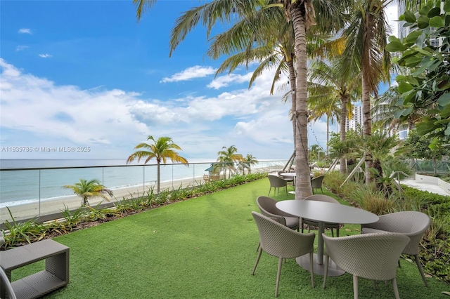 18975 Collins Ave Unit 1105, Sunny Isles Beach, FL 33160 - view of green lawn with view of water and beach