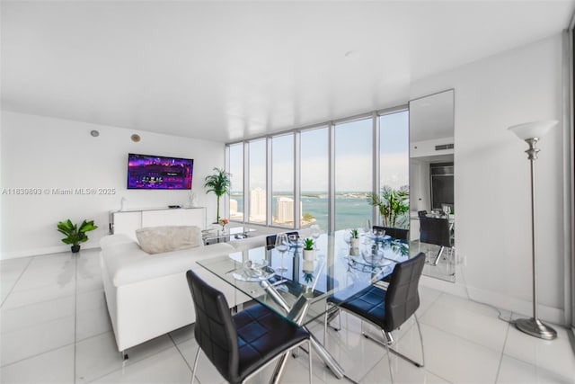 485 Brickell Ave Unit 2908, Miami, FL 33131 - living area featuring floor to ceiling windows and light tile patterned flooring