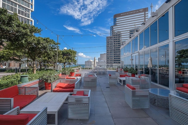 485 Brickell Ave Unit 2908, Miami, FL 33131 - view of patio / terrace featuring an outdoor hangout area