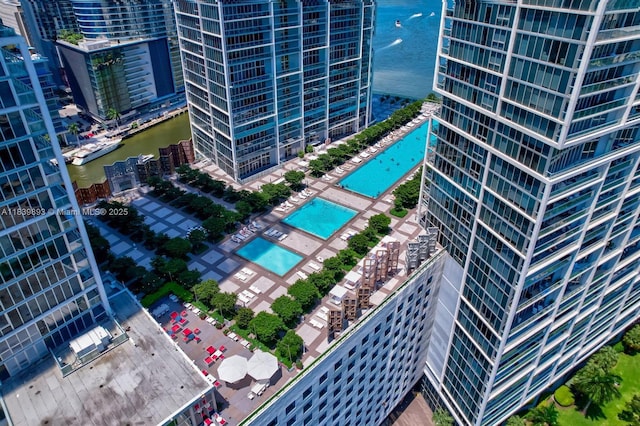 485 Brickell Ave Unit 2908, Miami, FL 33131 - bird's eye view of a large body of water