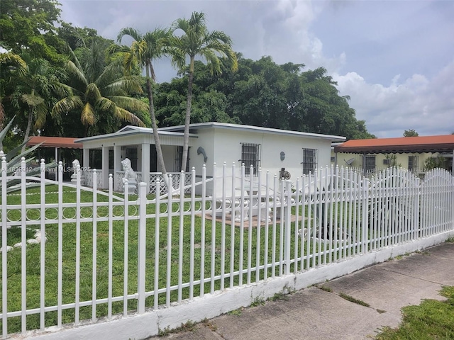 305 NW Opa Locka Blvd, North Miami, FL 33168 - view of front facade with a fenced front yard
