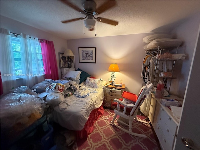 6550 SW 56th St, Davie, FL 33314 - bedroom with a textured ceiling and a ceiling fan