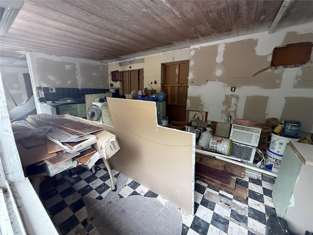 6550 SW 56th St, Davie, FL 33314 - misc room with tile patterned floors and wood ceiling