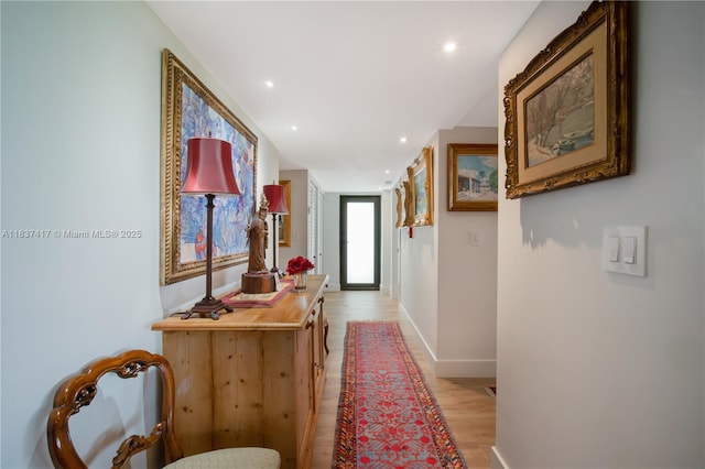 700 Coral Way Unit 4, Coral Gables, FL 33134 - corridor featuring light wood finished floors and recessed lighting