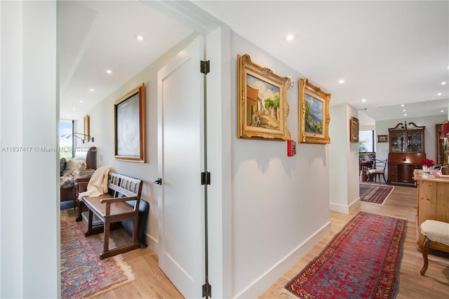 700 Coral Way Unit 4, Coral Gables, FL 33134 - hall with light wood-style floors and recessed lighting