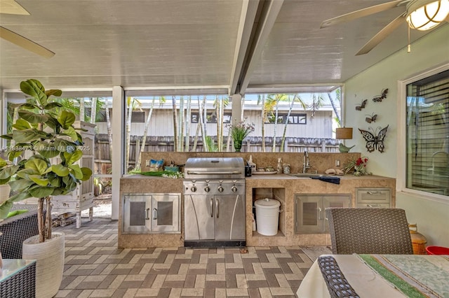 1420 NE 15th Ave, Fort Lauderdale, FL 33304 - view of patio / terrace featuring area for grilling and a sink