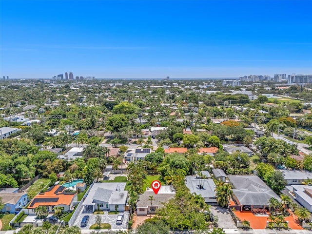 1420 NE 15th Ave, Fort Lauderdale, FL 33304 - aerial perspective of suburban area featuring city skyline