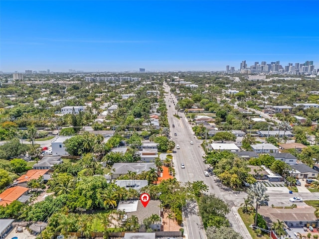 1420 NE 15th Ave, Fort Lauderdale, FL 33304 - aerial view of property and surrounding area featuring city skyline