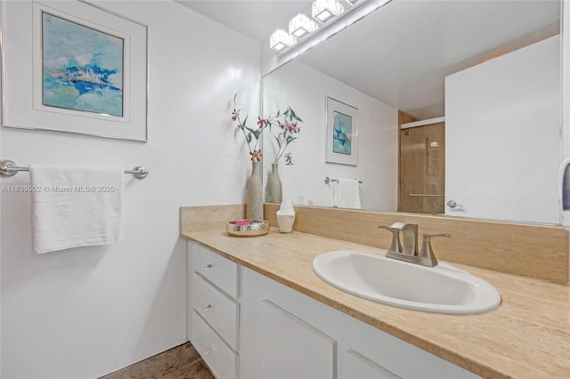 1201 S Ocean Dr Unit 904N, Hollywood, FL 33019 - full bathroom with vanity and a shower with shower door
