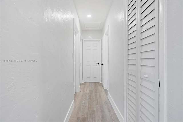 15900 NW 18th Ave, Miami Gardens, FL 33054 - corridor featuring light wood-style flooring and attic access