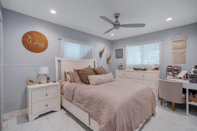 11940 NW 33rd St, Sunrise, FL 33323 - bedroom featuring recessed lighting and ceiling fan