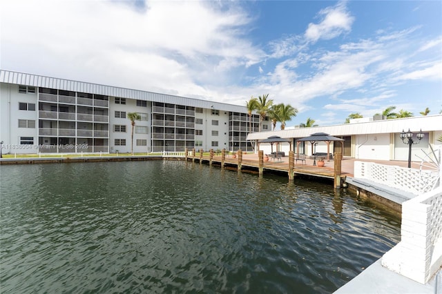 3551 NE 169th St Unit 411, North Miami Beach, FL 33160 - dock area featuring a water view and a gazebo