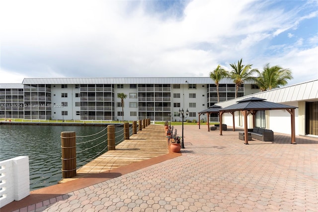 3551 NE 169th St Unit 411, North Miami Beach, FL 33160 - view of home's community with a gazebo and a water view